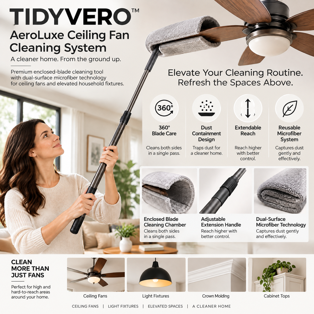 TIDYVERO™ AeroLuxe Ceiling Fan Cleaning System