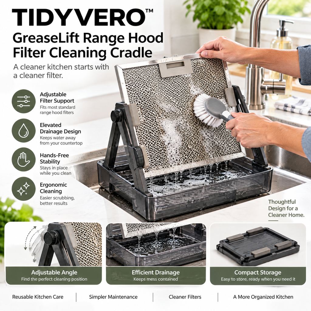 TIDYVERO™ GreaseLift Range Hood Filter Cleaning Cradle