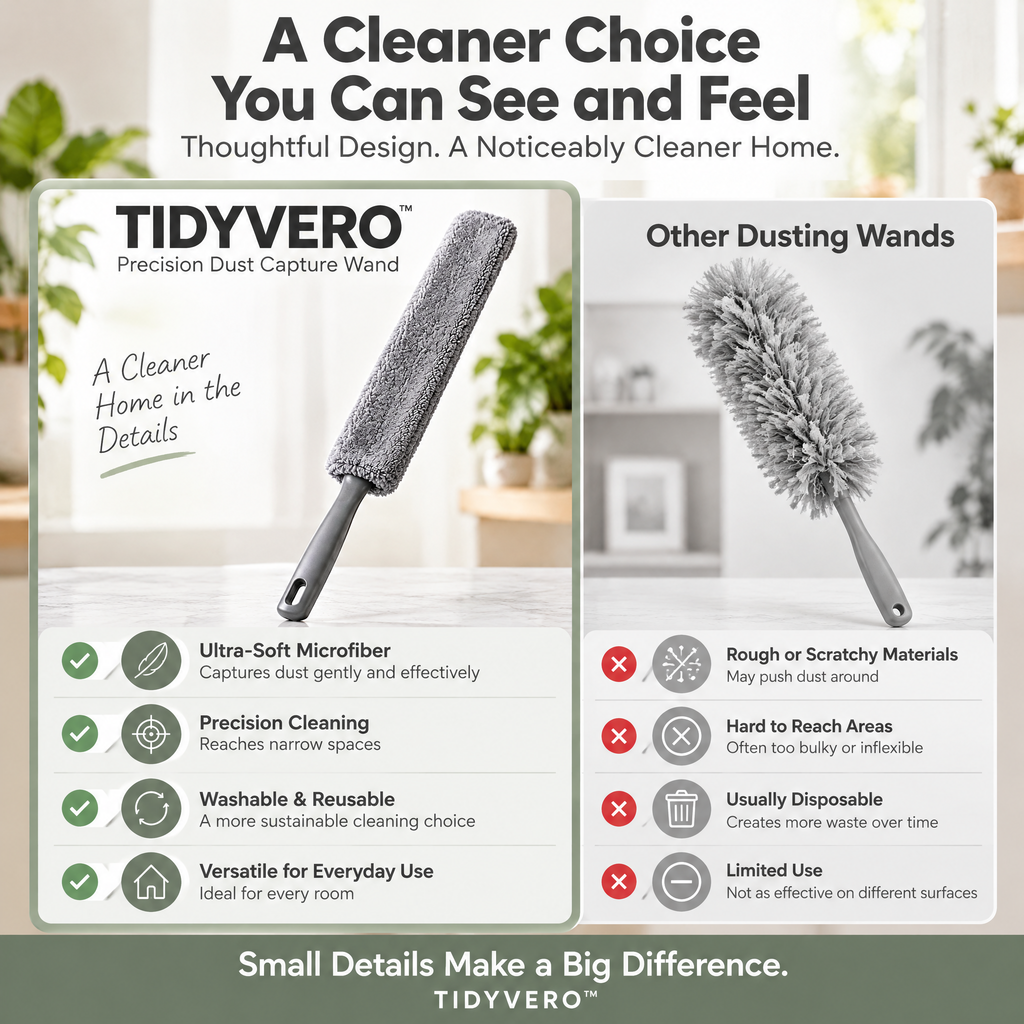 TIDYVERO™ Precision Dust Capture Wand with Microfiber Renewal System
