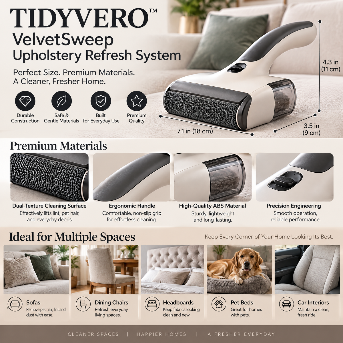 TIDYVERO™ VelvetSweep Upholstery Refresh System