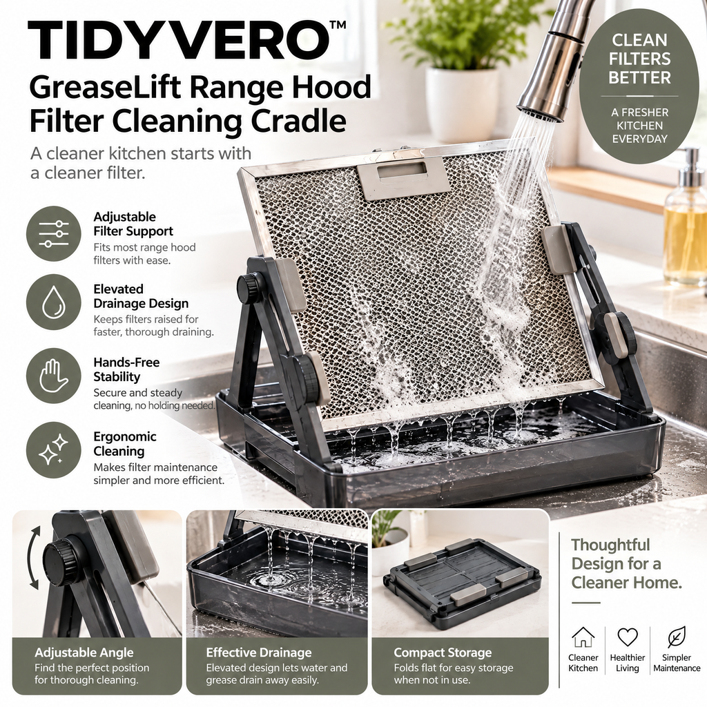 TIDYVERO™ GreaseLift Range Hood Filter Cleaning Cradle
